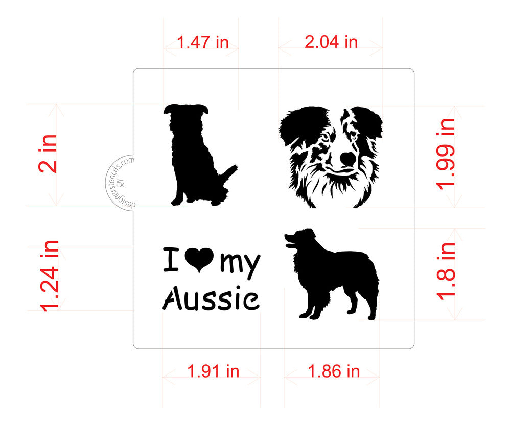 I Love My Aussie Cookie Stencil by Designer Stencils