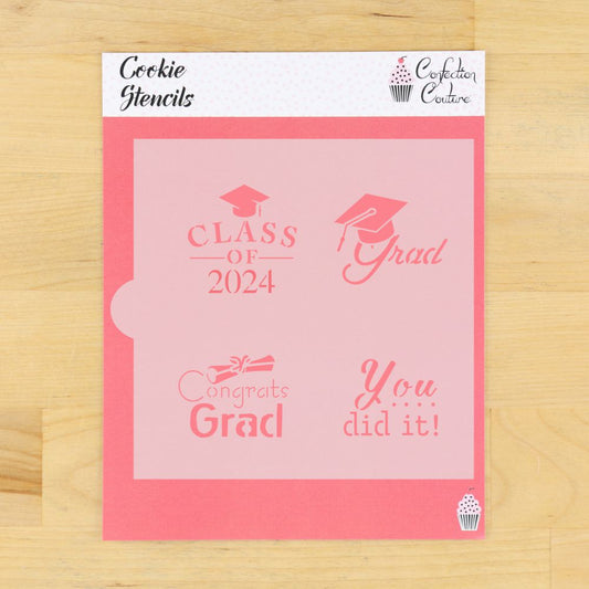 Graduation Messages Cookie Stencil