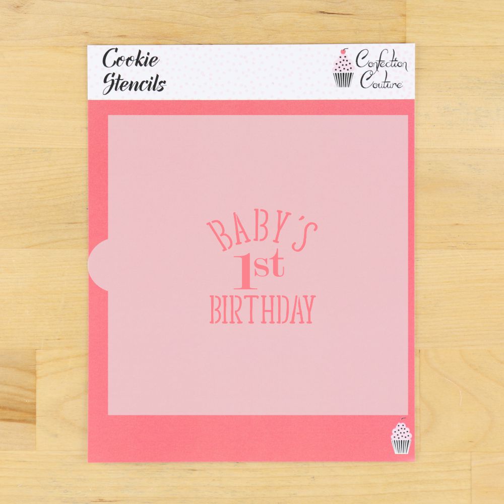 Baby's 1st Birthday Cookie Stencil | First Birthday Cookies ...