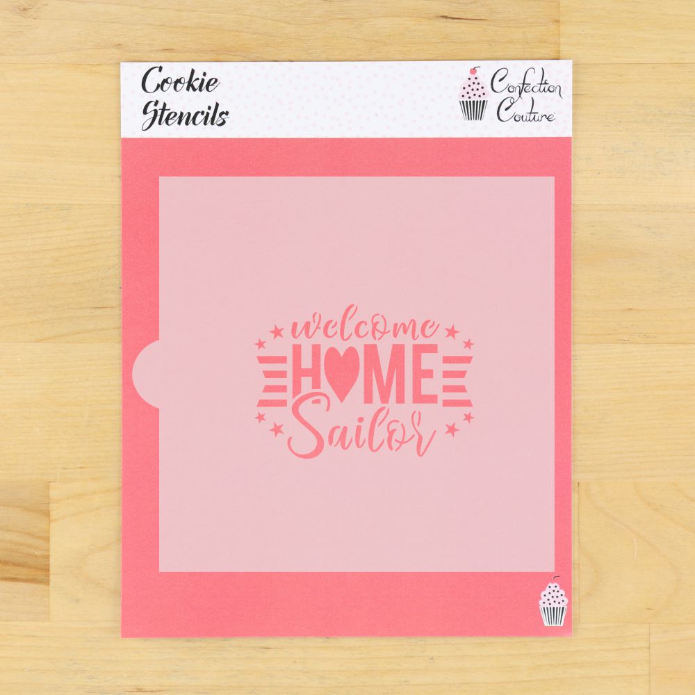Welcome Home Sailor Navy Cookie Stencil