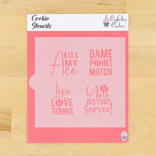Tennis Messages Cookie Stencil