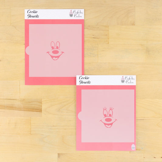 Mickey and Minnie Mouse Faces Cookie Stencil Set