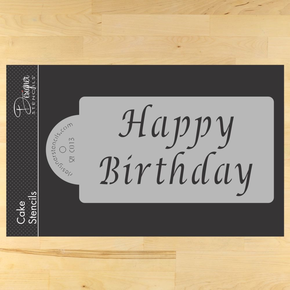 Happy Birthday Stencil For Cakes by Designer Stencils – Confection