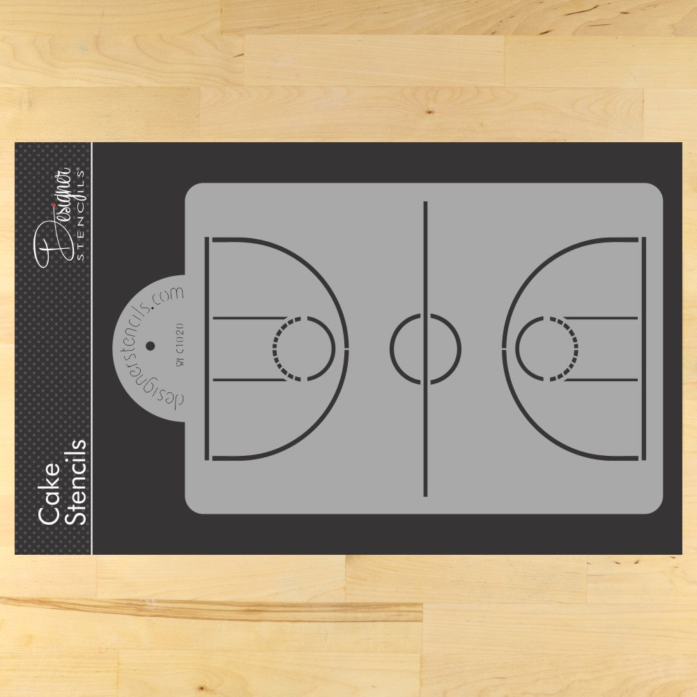 Basketball Court Sheet Cake Stencil by Designer Stencils Confection Couture Stencils
