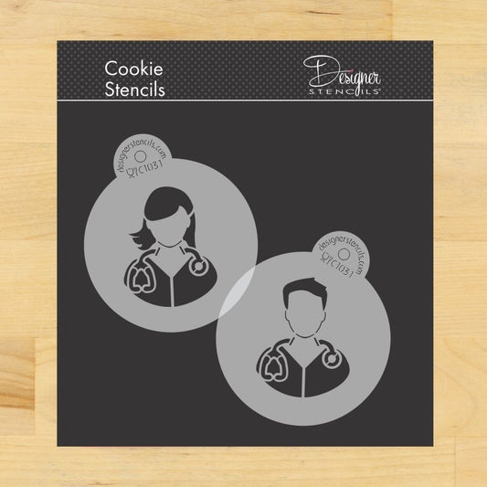 Nurse or Doctor Round Cookie Stencil Set by Designer Stencils