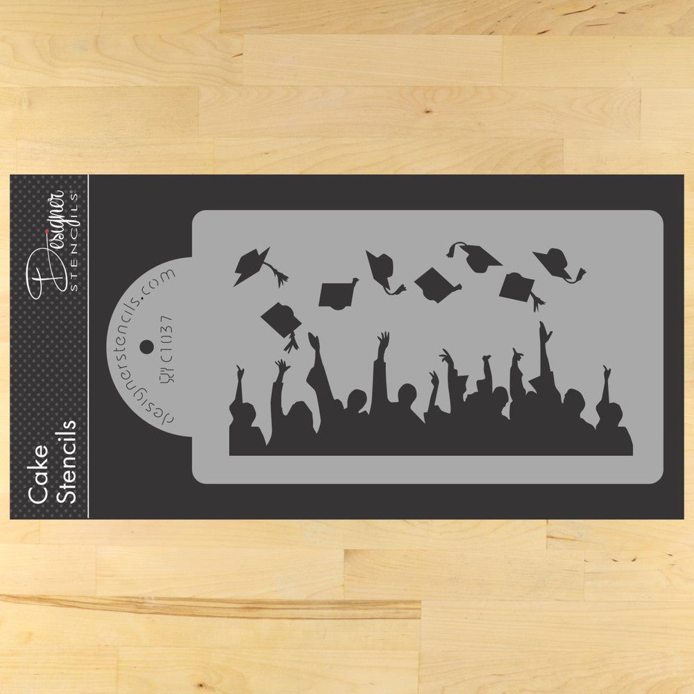 Graduation Silhouette Stencil For Decorating Cakes Confection Couture