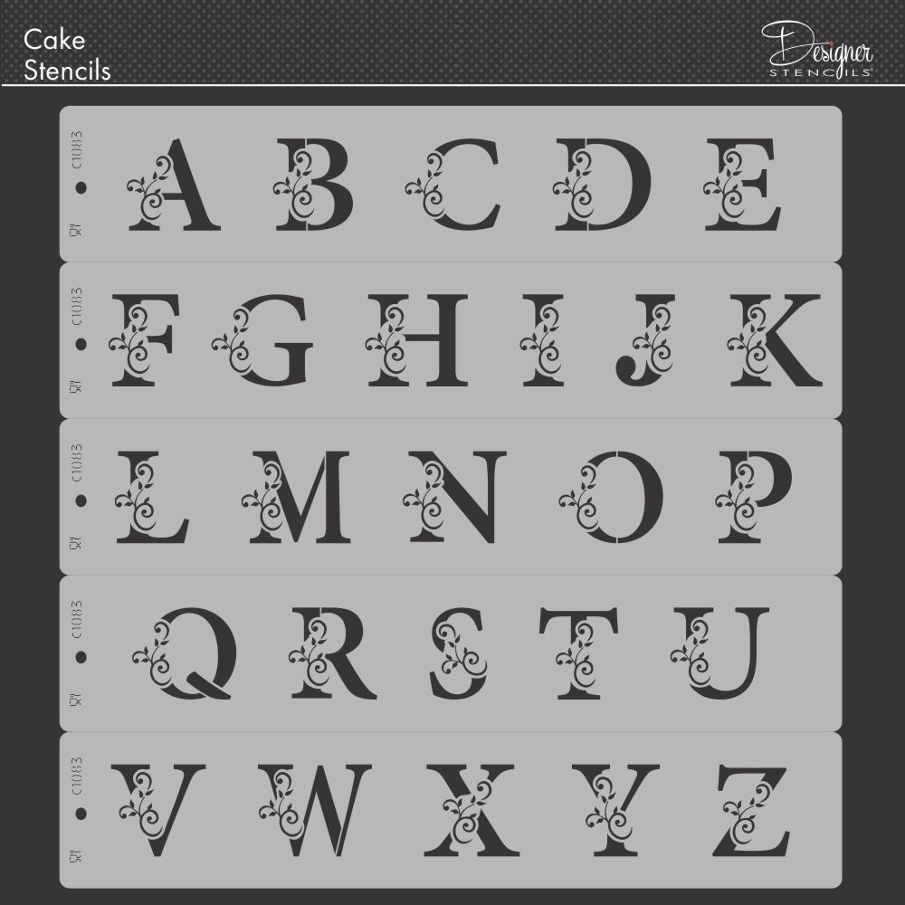 Ornate Cake Letter Stencils by Designer Stencils – Confection Couture  Stencils