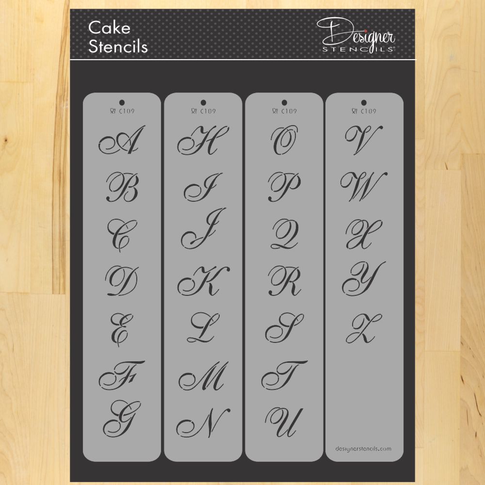 Script Stencil Letters for Cake and Cookie Decorating – Confection Couture  Stencils