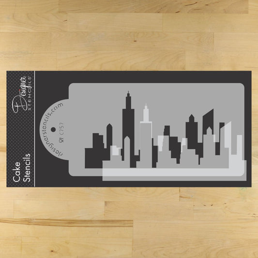 Simplified New York Skyline Cake Stencil Set by Designer Stencils
