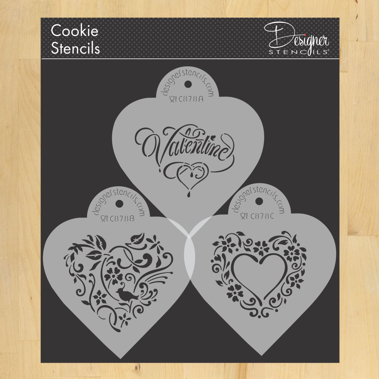 Be My Valentine Heart Shaped Cookie Stencils for Valentine Cookies –  Confection Couture Stencils