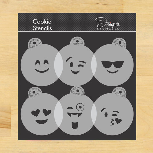 Emojis Cookie or Cupcake Stencil Set by Designer Stencils Style 1