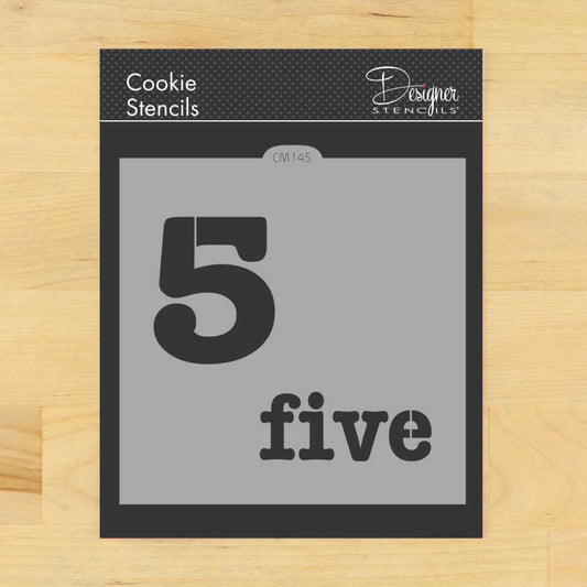 Number Five Cookie Stencil by Designer Stencils