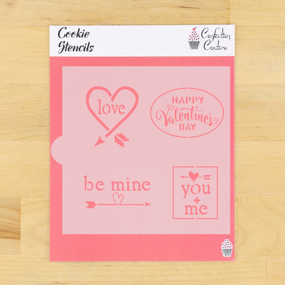 Valentine Messages Cookie Stencil