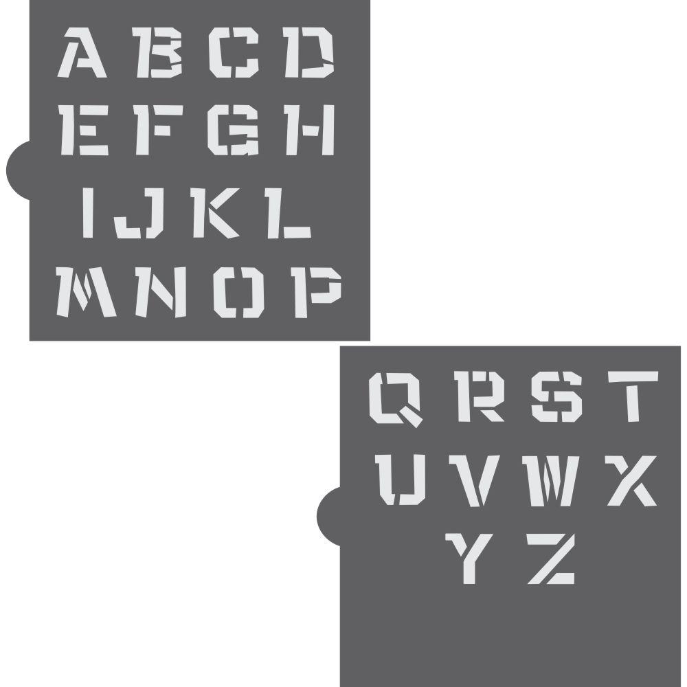 Jungle Fun Monogram Basic Alphabet Cookie Stencil Set Alphabet