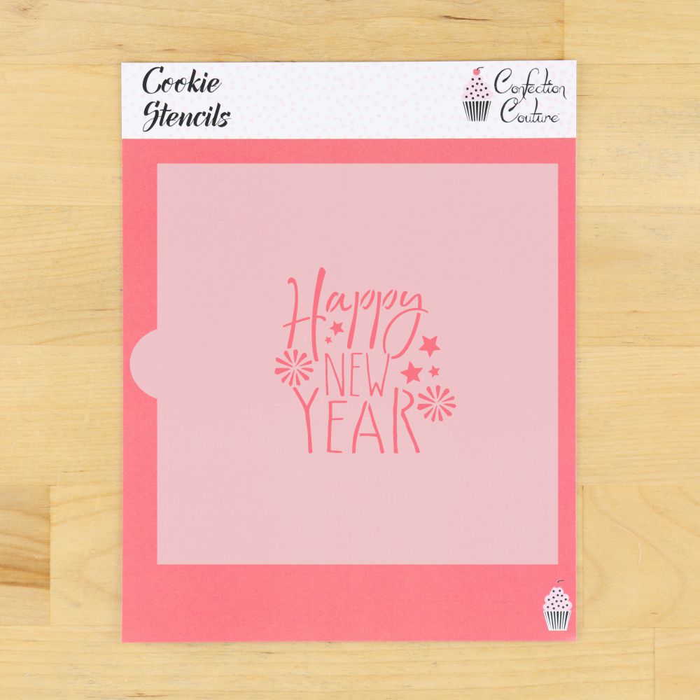 Happy New Year Stencil for Cookies – Confection Couture Stencils