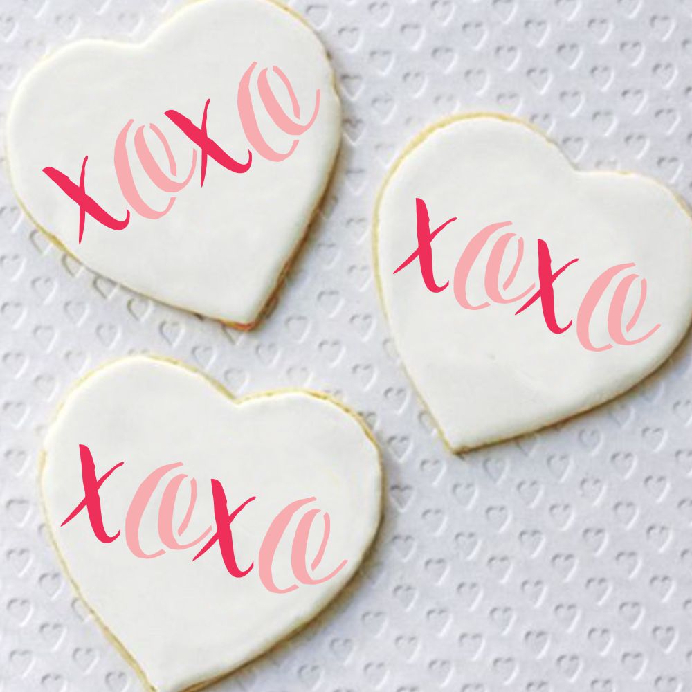 XOXO Valentines Message Stencil for Cookies – Confection Couture Stencils