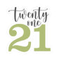 Twenty Once Birthday Cookie Stencil