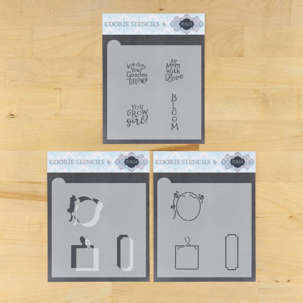 How Does Your Garden Grow Dynamic Duos Message and Frame Cookie Stencil Set