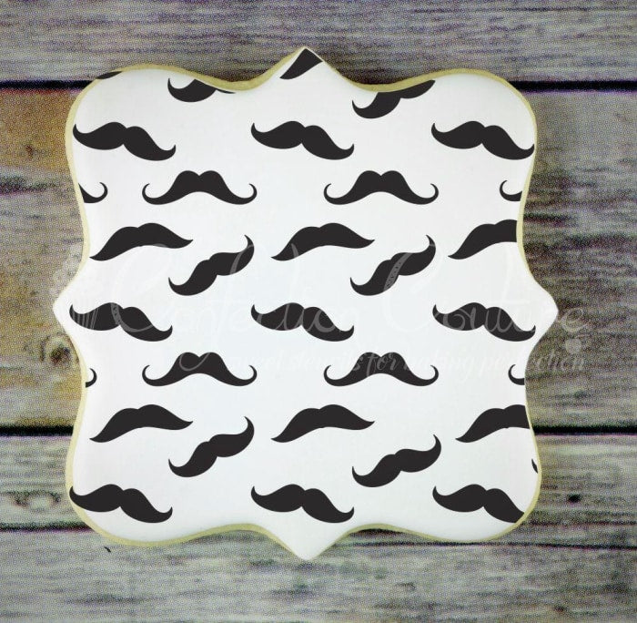 Mustache Background Cookie Stencil Background