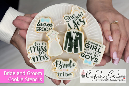 Bride and Groom Cookie Stencils