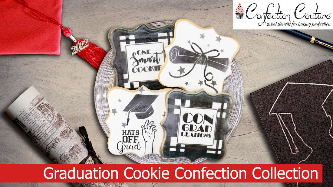 Graduation Cookie Stencil Collection by Confection Couture