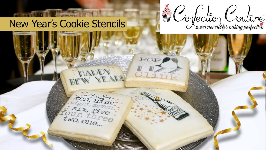 New Years Cookie Stencils by Confection Couture