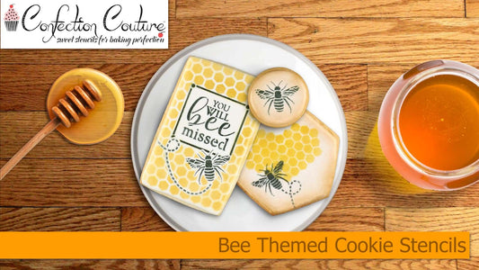 Bee Themed Cookie Stencils from Confection Couture