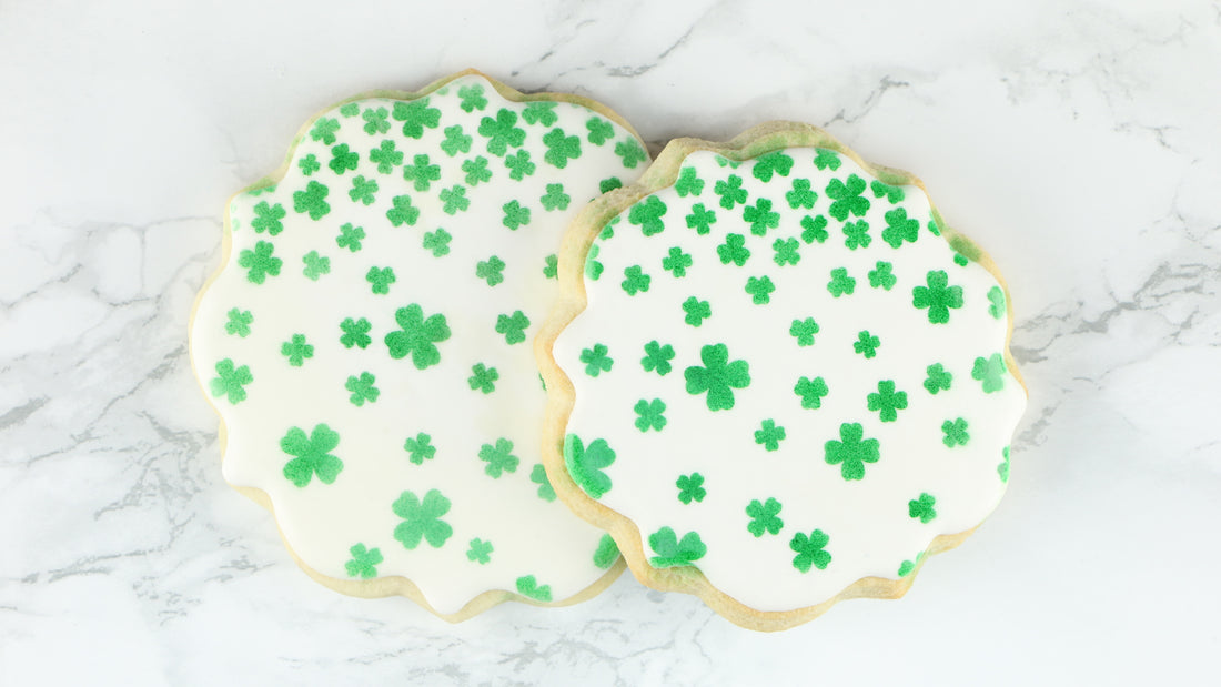 St Patrick's Day Shamrock Shower Cookie Background Stencil