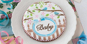 Baby Prettier Plaques Stenciled Cookie
