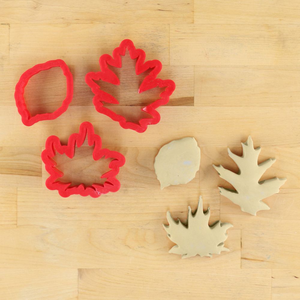 Autumn Leaf Trio Cookie Stencil With Cookie Cutters