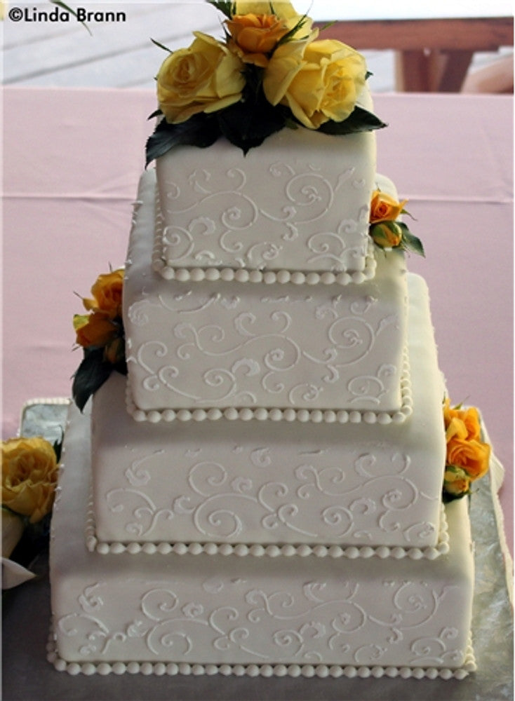 Scroll Cake Leafy Scroll Patterns for Cake Decorating – Confection Couture Stencils