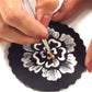 Brush Embroidery Flower Round Cookie Stencil Set by Designer Stencils Brushing Icing onto Cookie