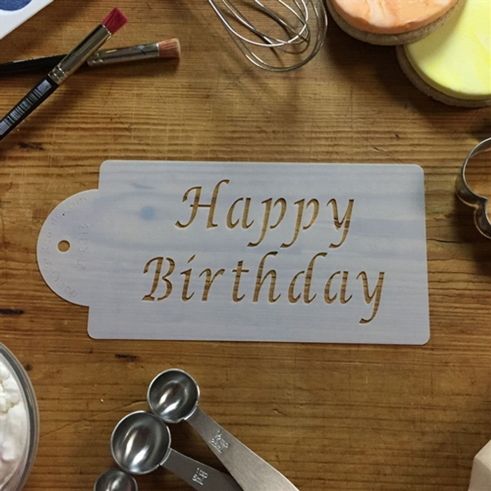 Happy Birthday Cake Stencil by Designer Stencils