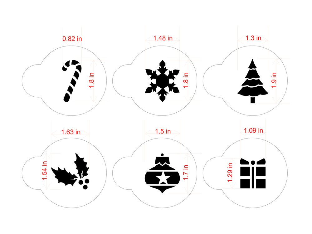 holiday cookie stencil with measurements