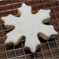 Decorated snowflake cookies using Holiday Cupcake and Cookie Stencil