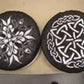 Celtic Cakes Stenciled with powder sugar using the Celtic Top 1 by Designer Stencils