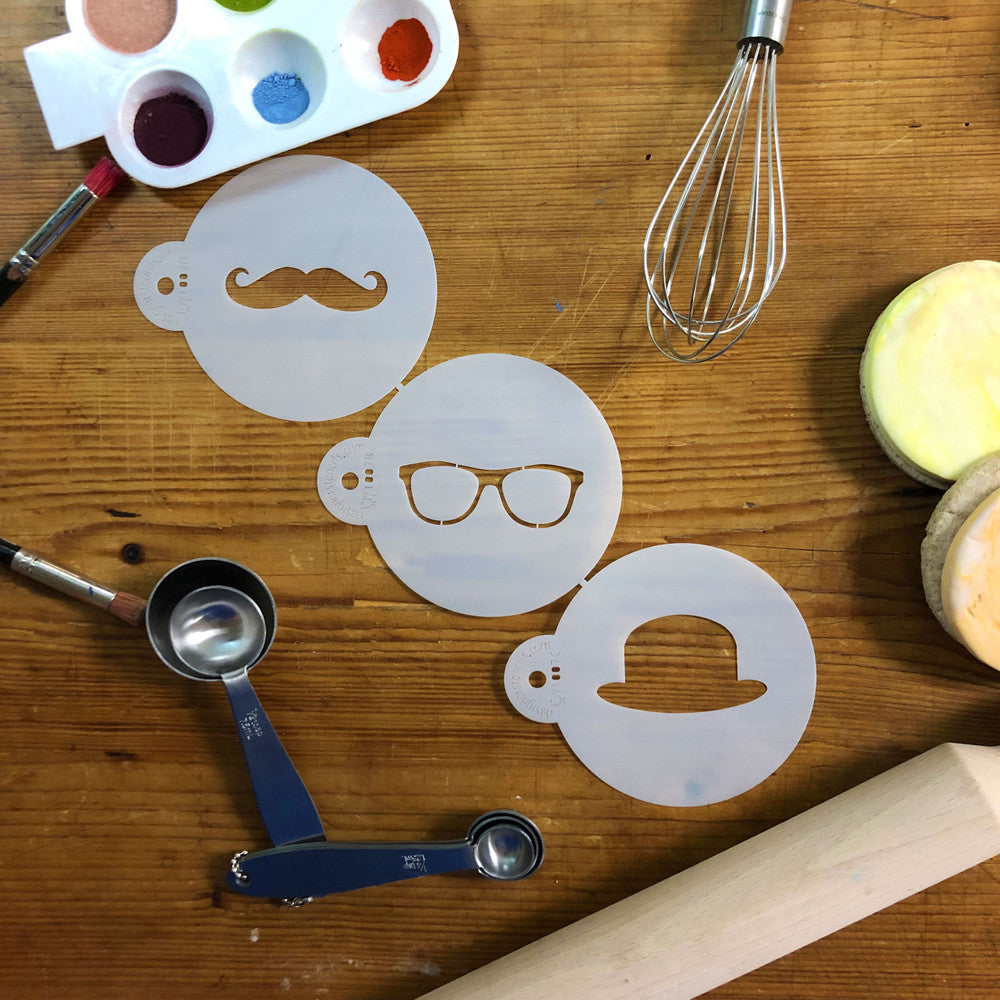 Hipster Round Cookie Stencil Set by Designer Stencils
