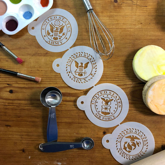 United States Military Seals Cookie Stencil Set by Designer Stencils