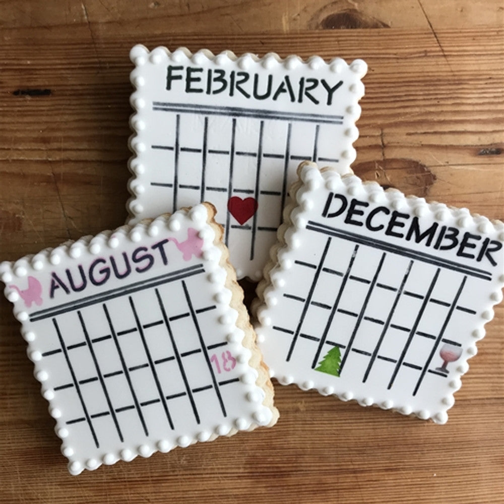 Save the Date Calendar Cookie Stencil Set by Designer Stencils Cookies