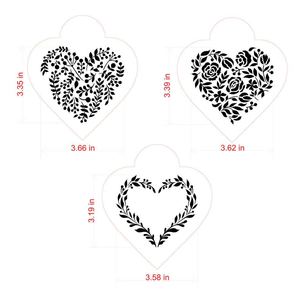 Vintage Hearts Valentine Cookie Stencil by Designer Stencils – Confection  Couture Stencils