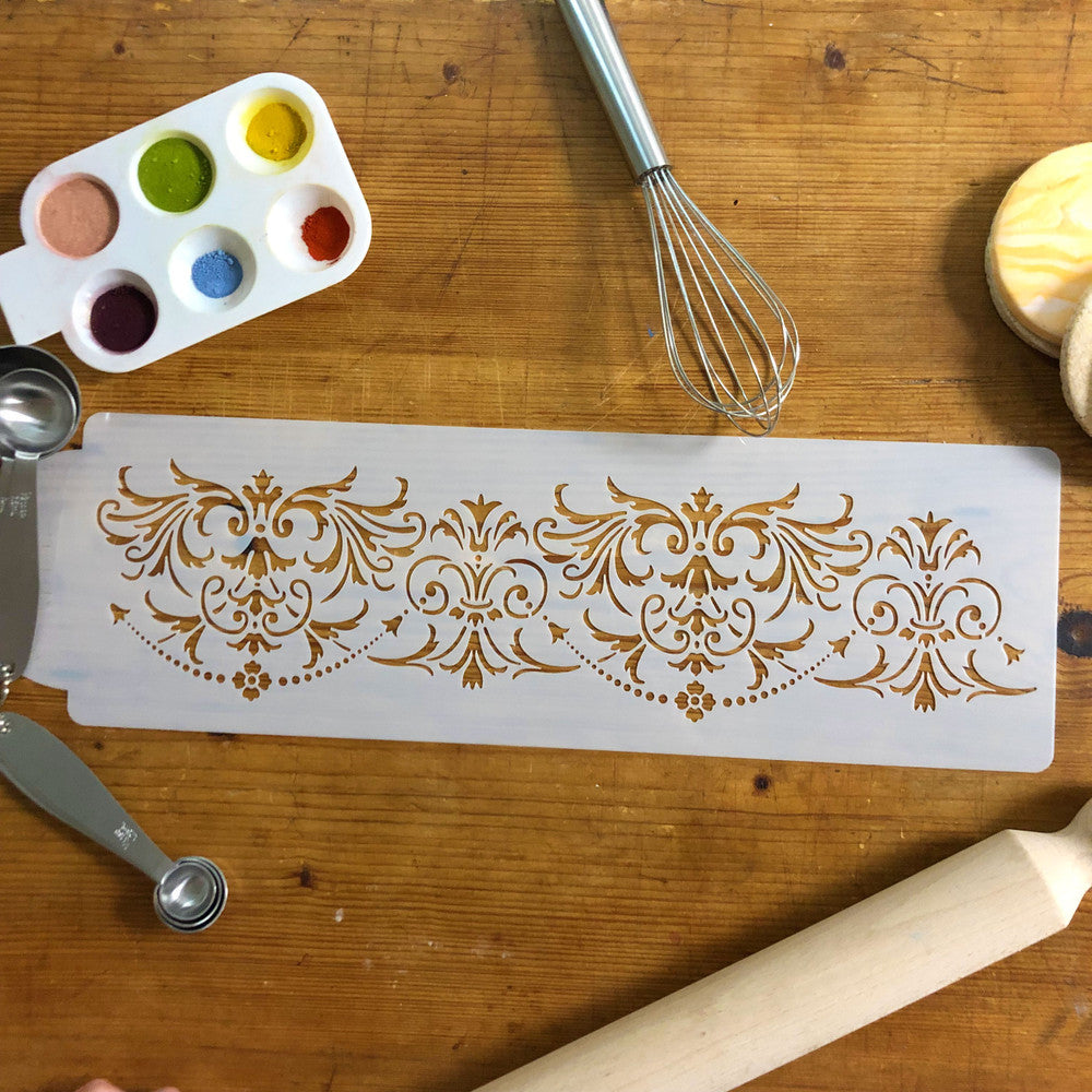 Elegant Damask Stencil for Decorating Wedding Cakes - Confection ...