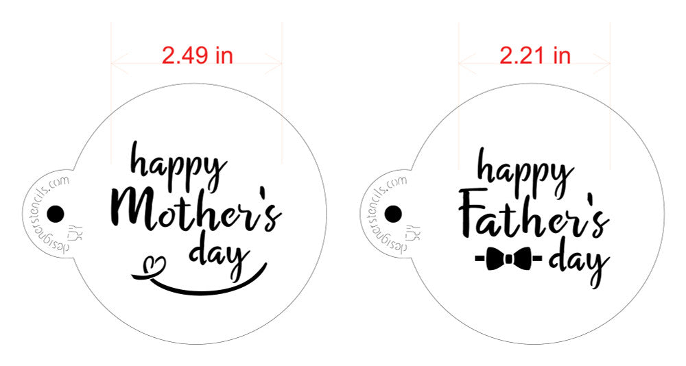 Mother's and Father's Day Round Cookie Stencil Set by Designer Stencils