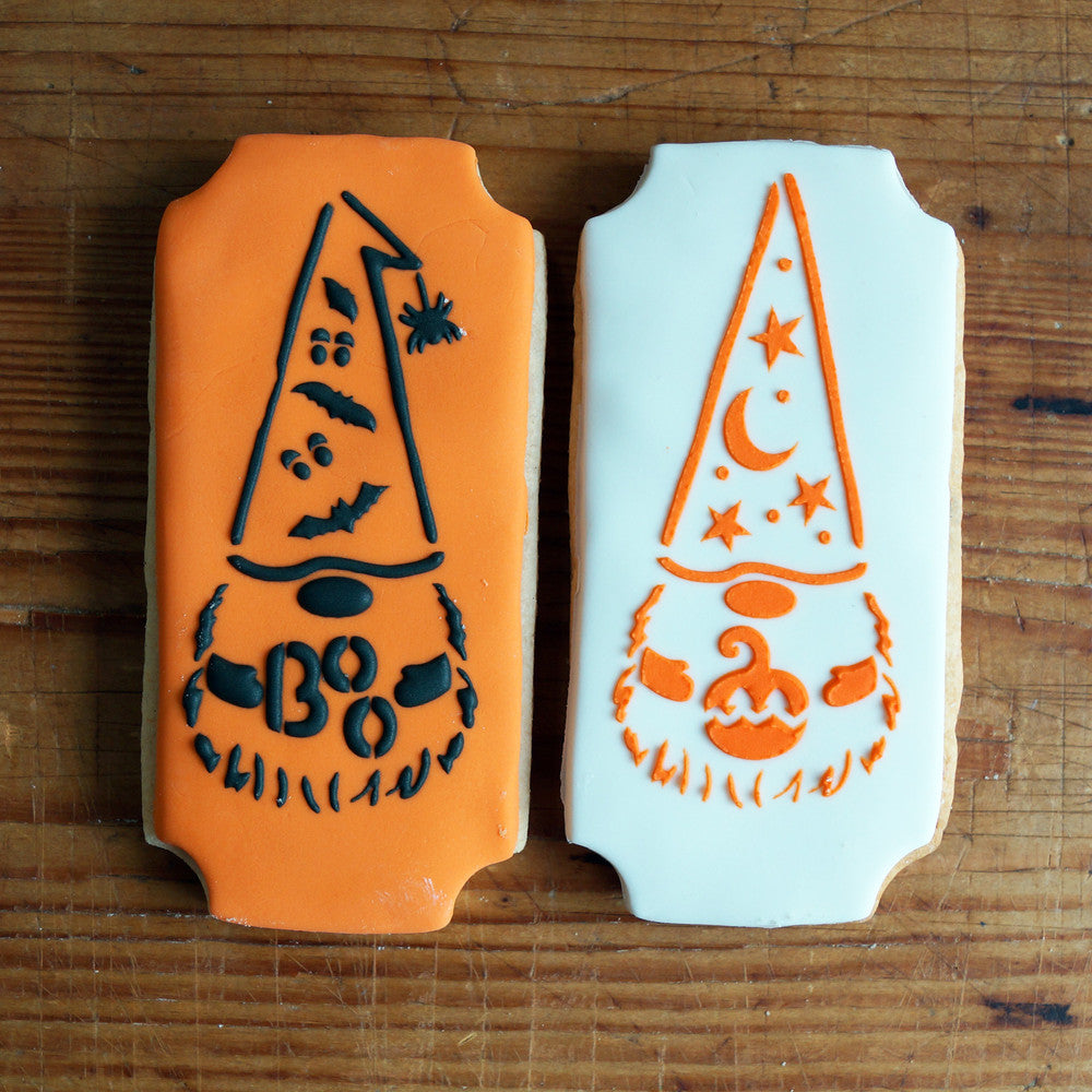 Halloween Gnome Cookie Stencil Set by Designer Stencils Cookies