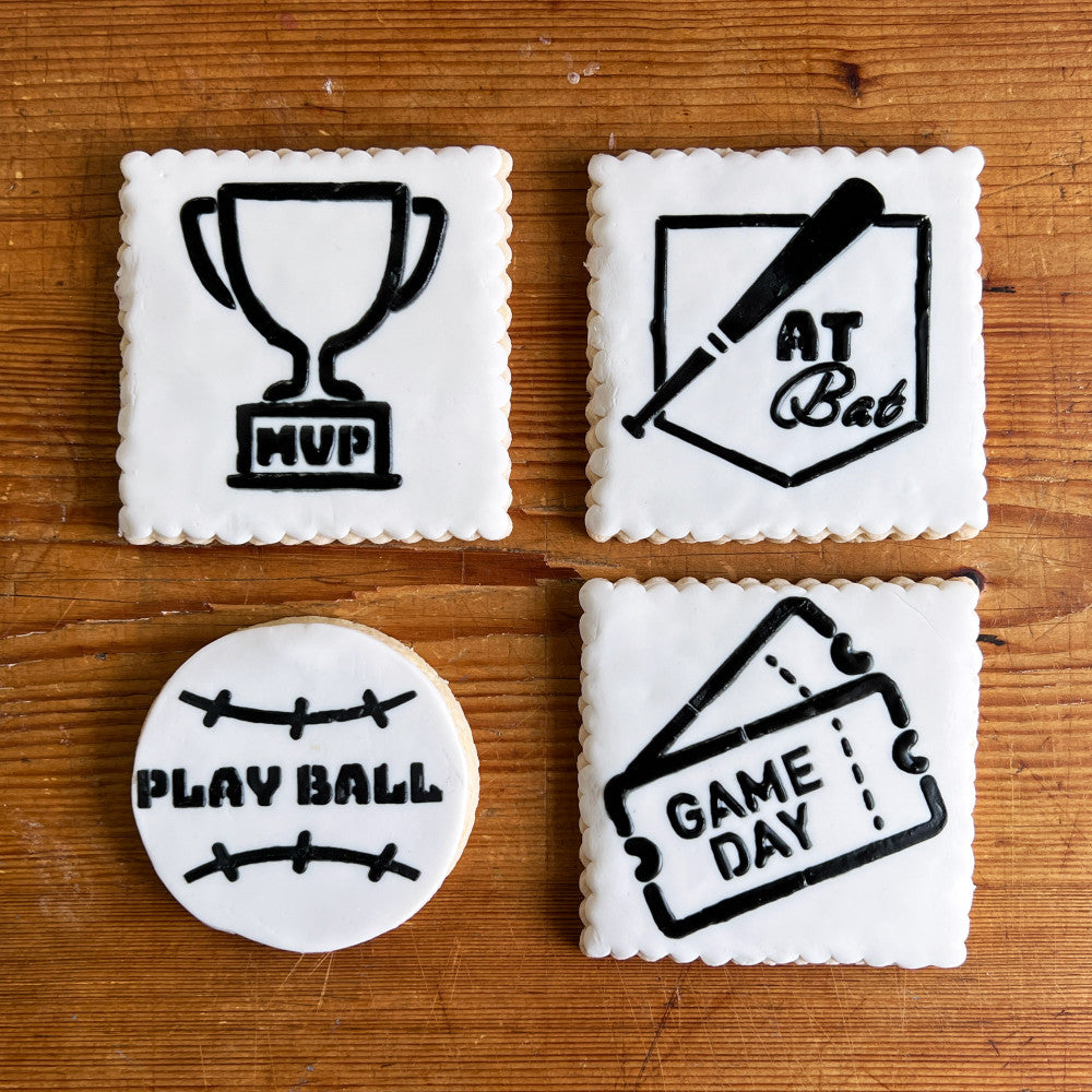 4" Sports Themed Round Cookie Stencil Set by Designer Stencils Cookies