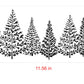 Pine Trees Cake Stencil Side by Designer Stencils Dimensions