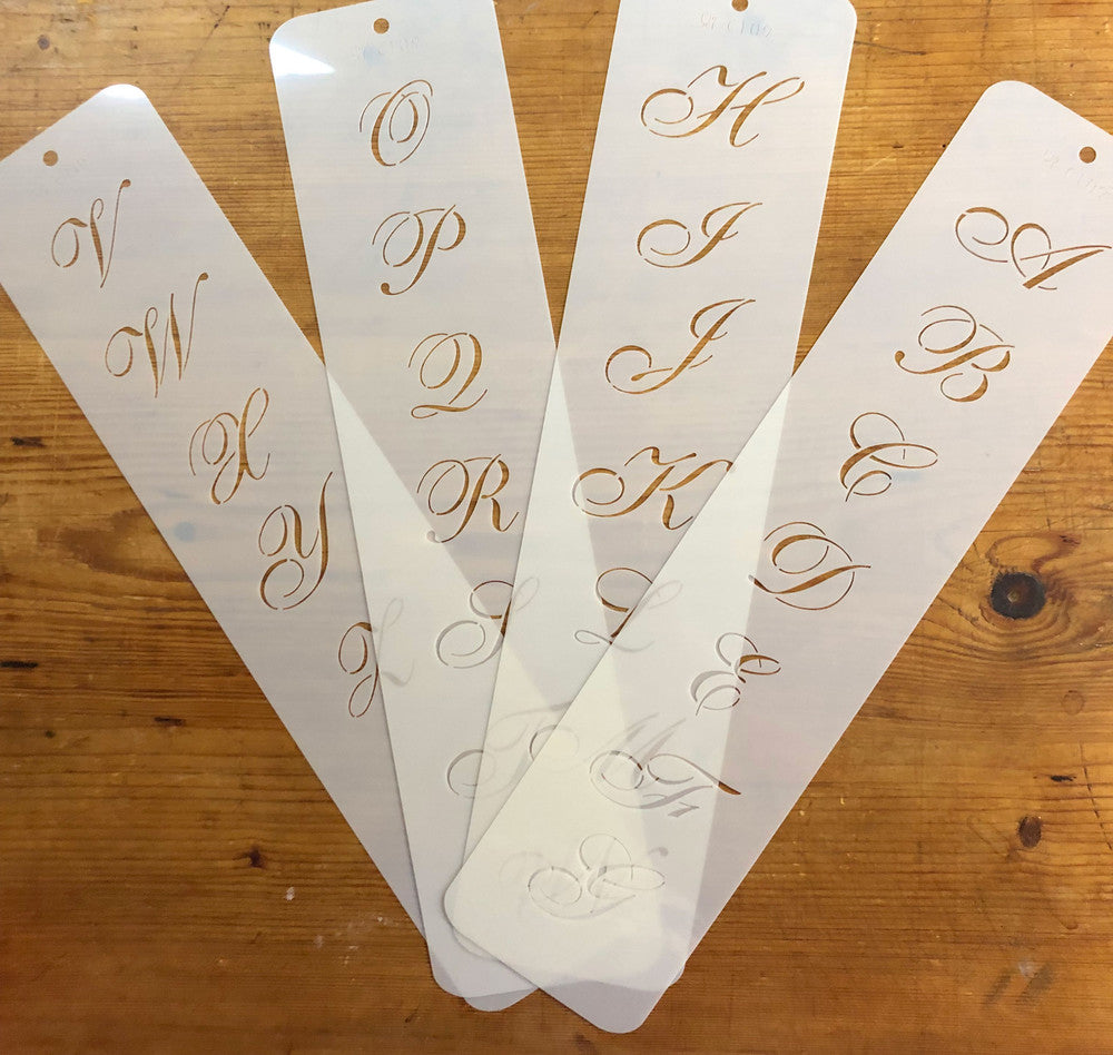 1 1/4 inch Script Stencil Sets for cakes and cookiesby Designer Stencils 