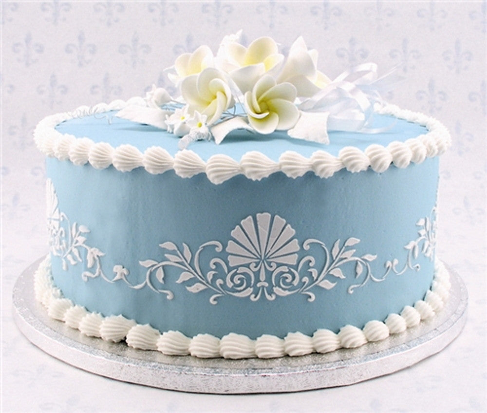 Shell Cake Design Ideas Scallop Shell Stencil for Beach Themed Wedding Cakes - Confection ...