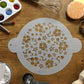 Hibiscus Round Cake Stencil Top by Designer Stencils