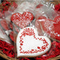 Decorated cookies using Swirl Valentine Heart Cookie Stencil Set by Designer Stencils