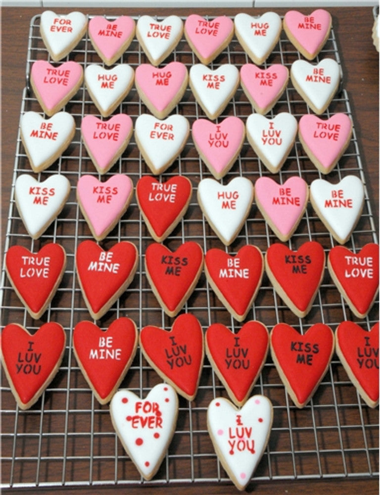24 PCS Conversation Heart Stencils Valentine Cookie Stencils Love Phrase  Sign Sayings Holiday Stencils Happy Valentine Day Stencils for Royal Icing